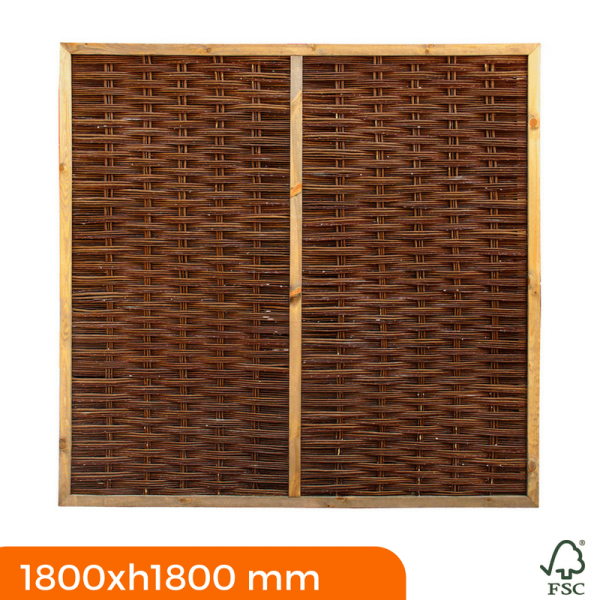 Framed willow fence panels 1800x1800 mm