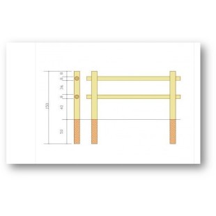 Pali in Legno per Recinzione-Pacco da 36 Pali Tondi in Legno Ø 12×150 cm con 2 Fori - 7252 2