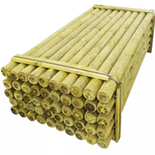Pali in legno per recinzioni-36 pezzi di palo tondo con fori pino autoclave Ø 12 x H 150 cm con 2 fori - Regno del Legno - 1941