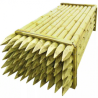 Pali per Recinzioni-50 pezzi di palo tondo Ø 10 x H 200 cm con punta in legno - Regno del Legno - 2164