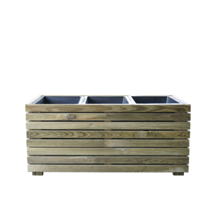 Wooden planter 900x400x400 mm with plastic tub