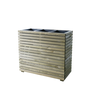 Wooden planter 900x400x800 mm with plastic tub