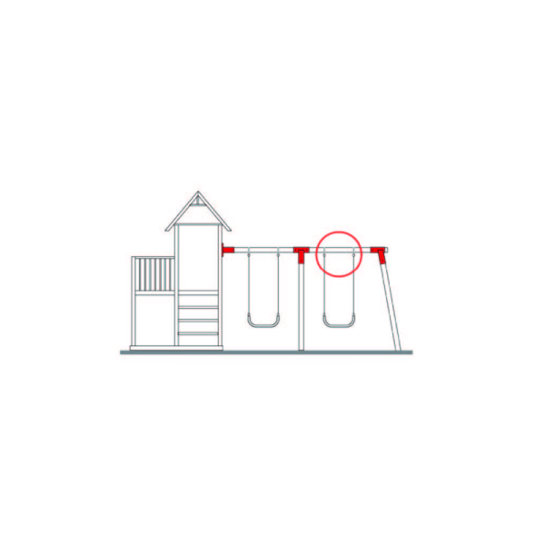 Staffe e Supporti per Travi e Pali in Legno-Gancio collare con moschettone per altalena - 2663