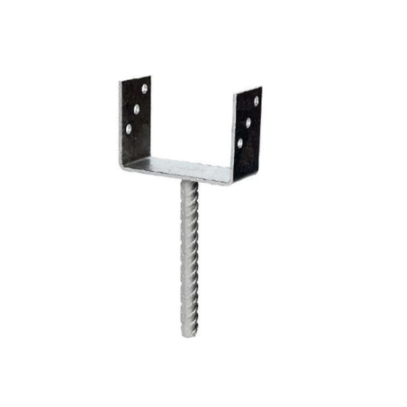 Hardware-U-shaped bracket to be cemented for 7 cm wooden poles - 2668