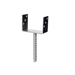 14211 Staffa da cementare ad U per pali in legno da 10 cm   - Regno del Legno - 2674