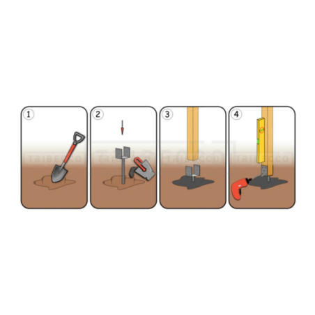 Hardware-U-shaped bracket to be cemented for 12 cm wooden poles - 2679 Hardware-U-shaped bracket to be cemented for 12 cm wooden poles - 2679