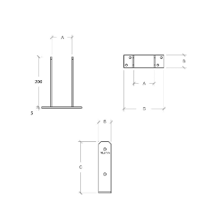 14252 Supporto ad U  per palo da 8 cm - Regno del Legno - 2692