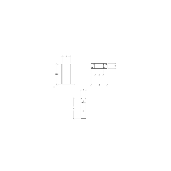 Staffe e Supporti per Travi e Pali in Legno-Supporto ad U  per palo da 8 cm - 2692