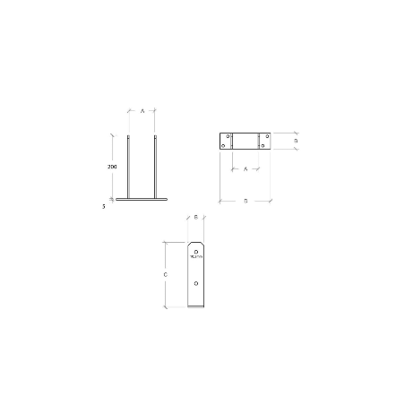 Staffe e Supporti per Travi e Pali in Legno-Supporto ad U  per palo da 8 cm - 2692 Staffe e Supporti per Travi e Pali in Legno-Supporto ad U  per palo da 8 cm - 2692