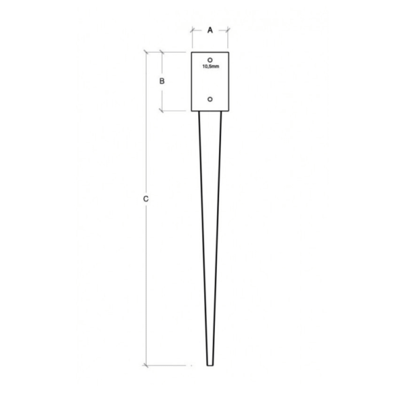 Hardware-Breakout bracket 4.5x4.5 cm height 65 cm - 2698