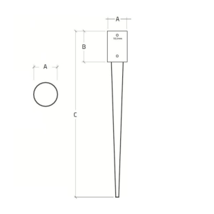 24296-Ferramenta per Strutture-Staffa a sfondare ø 10 cm, Staffe per Pali Tondi - Regno del Legno - 2712