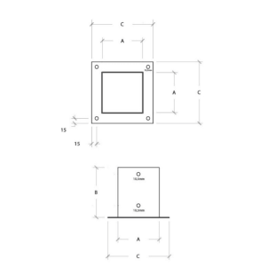 Woodworking Hardware & Timber Fixings-9x9 cm Post Support Shoe Bracket (Cup Type) - 2726 2