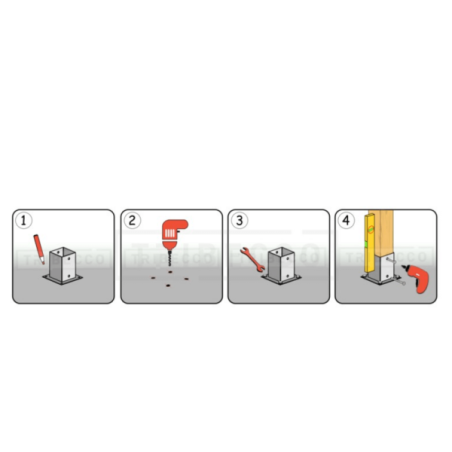 Hardware-Cup bracket 12x12 cm - Pole holder bracket - 2733