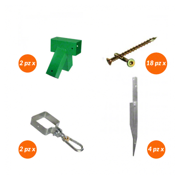35000-Ferramenta per Strutture-Kit per Altalena per Palo Quadro - Regno del Legno - 2752