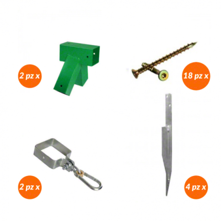 Staffe e Supporti per Travi e Pali in Legno-Kit per Altalena per Palo Quadro - 2752 Staffe e Supporti per Travi e Pali in Legno-Kit per Altalena per Palo Quadro - 2752