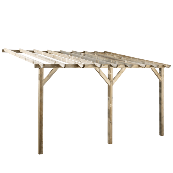 holz pergola-Pergola Adossata 9 traverses - 3118