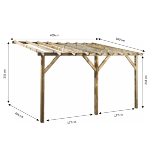 Wooden pergolas-Leaning Wooden Pergola 4x3x h2.25/2.50 m - 3118 2