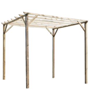 Pergole in Legno-Pergolato in Legno 3x3 con Montanti 9x9 cm - 3120