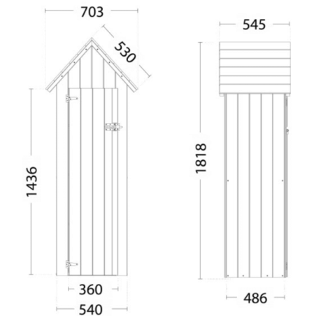 Armadio in Legno da Esterno 70x54,5x h182 cm