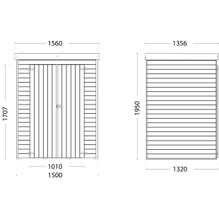 Armadi da esterno-Armadio in Legno da Esterno 156x135,5x h195 cm - Regno del Legno - 3135