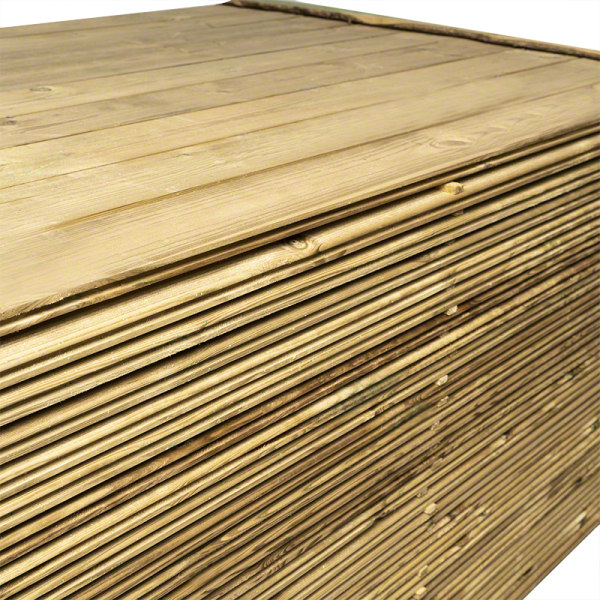 Treated timber boards and poles-144 Pcs Pressure Treated Pine Timber Cladding Boards 2x12x200 cm Outdoor Grooved Paneling - 3379