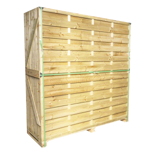 Wood fence panels-Pack Of 12 Wooden Windbreak Screens 150 X 180 Cm - 3416