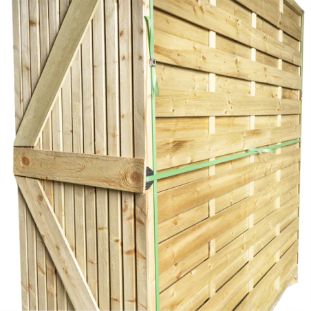 Wood fence panels-12 pcs Wooden Windbreaks 150x180 cm - 3467