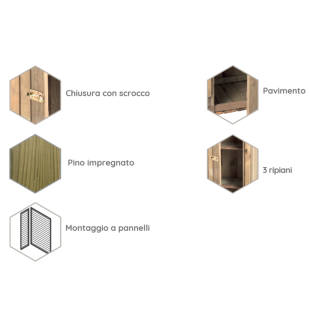 601 Armadio da Esterno in Legno 93,5x60 h 193 cm - Regno del Legno - 3472