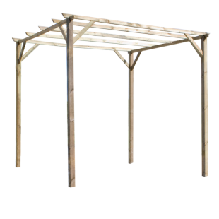 Wooden pergolas-3x3 Wooden Pergola with 7x7 cm Uprights - 3473
