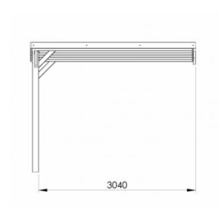 Carport-Wooden Shed Against the Wall 3.20x5.12 m - 3486