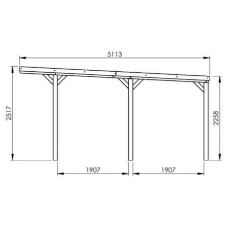 Carport-Wooden carport 3.2 x 5.1 x H. 2.5 m - 3493 Carport-Wooden carport 3.2 x 5.1 x H. 2.5 m - 3493