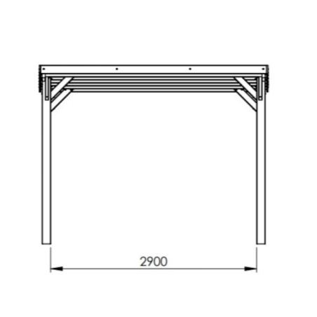 Carport-Wooden Carport Canopy 3.2 x 5.1 x H 2.5 m - 3494