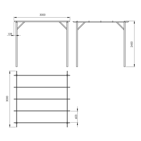 Pergola PATAGONIE 3000x3000x2450