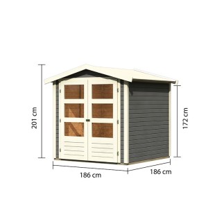 Casette in Legno per Giardino-Casetta Legno Giardino Amberg 2 Grigio Terra ➤ 186x186 cm (LxP) - 3620 2