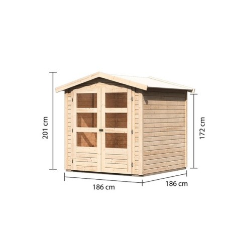 Casette in Legno per Giardino-Casetta di Legno Amberg 2  ➤ 186x186 cm (LxP) - 3633 Casette in Legno per Giardino-Casetta di Legno Amberg 2  ➤ 186x186 cm (LxP) - 3633