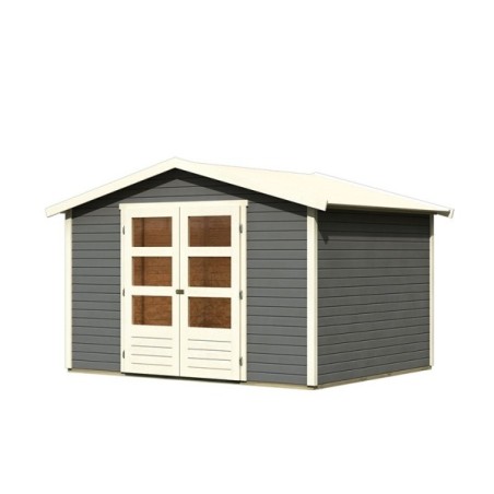 Wooden Garden Cottages-Wooden Garden Shed Amberg 4 Earth Gray color ➤ 246x246 cm (WxD) - 3693 Wooden Garden Cottages-Wooden Garden Shed Amberg 4 Earth Gray color ➤ 246x246 cm (WxD) - 3693