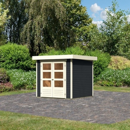 Wooden Garden Cottages-Askola 2 Wooden House Anthracite Color ➤ 213x217 cm (WxD) - 3723