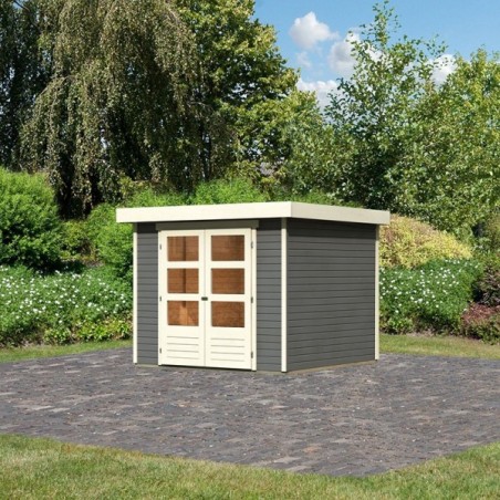 Casette in Legno per Giardino-Casetta in Legno Askola 3.5 color Grigio Terra ➤ 242x246 cm (LxP) - 3831 Casette in Legno per Giardino-Casetta in Legno Askola 3.5 color Grigio Terra ➤ 242x246 cm (LxP) - 3831