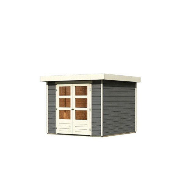 Casette in Legno per Giardino-Casetta in Legno Askola 3.5 color Grigio Terra ➤ 242x246 cm (LxP) - 3833