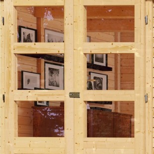9176 Casetta in legno Askola 3.5 con tettoia 2,40 m e parete - Regno del Legno - 3893