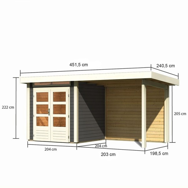 Wooden house with canopy Kanden 1. 5 year guarantee!