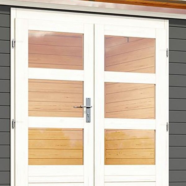 Casette in Legno per Giardino-Casetta da Giardino in Legno Kanden 3 Grigio Terra ➤ 244x244 cm (LxP) - 3994