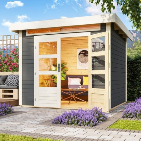Casette in Legno per Giardino-Casetta da Giardino in Legno Kanden 3 Grigio Terra ➤ 244x244 cm (LxP) - 3995 Casette in Legno per Giardino-Casetta da Giardino in Legno Kanden 3 Grigio Terra ➤ 244x244 cm (LxP) - 3995