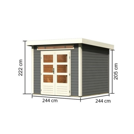 Wooden Garden Cottages-Kanden 3 Wooden Garden Shed Earth Gray ➤ 244x244 cm (WxD) - 4003 Wooden Garden Cottages-Kanden 3 Wooden Garden Shed Earth Gray ➤ 244x244 cm (WxD) - 4003