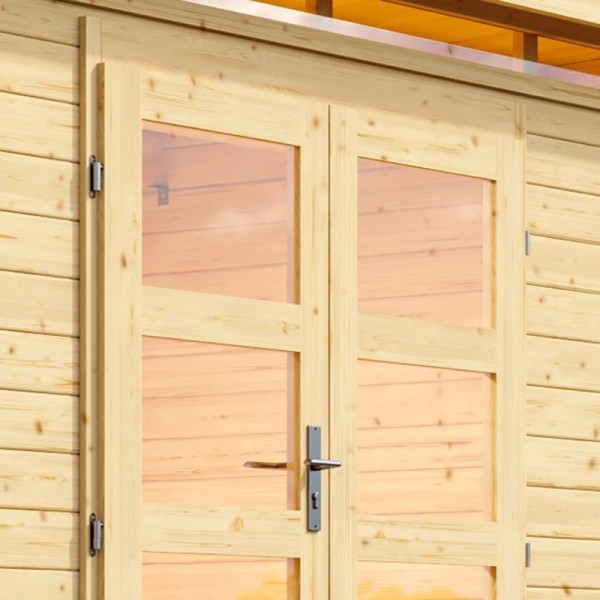 Wooden Garden Cottages-Kanden 3 Garden Shed in Natural Wood ➤ 244x244 cm (WxD) - 4007