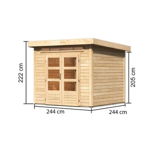 Wooden Garden Cottages-Kanden 3 Garden Shed in Natural Wood ➤ 244x244 cm (WxD) - 4008 2