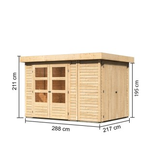 82948 Casetta in legno Retola 2 con armadio porta attrezzi - Regno del Legno - 4212