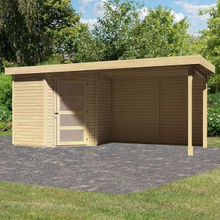 9212 Casetta in legno Schwandorf 3 con tettoia 2,80 m e parete - Regno del Legno - 4300