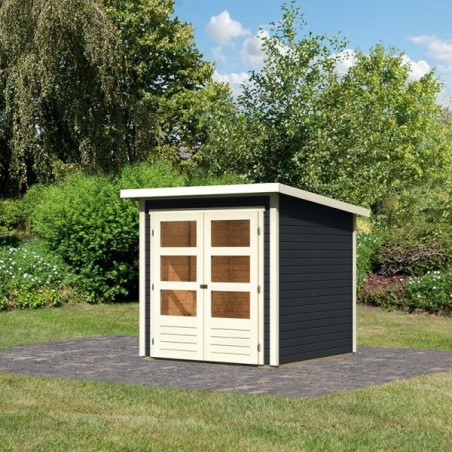 Wooden Garden Cottages-Anthracite Garden Shed Stockach 2 ➤ 186x186 cm (WxD) - 4304 Wooden Garden Cottages-Anthracite Garden Shed Stockach 2 ➤ 186x186 cm (WxD) - 4304