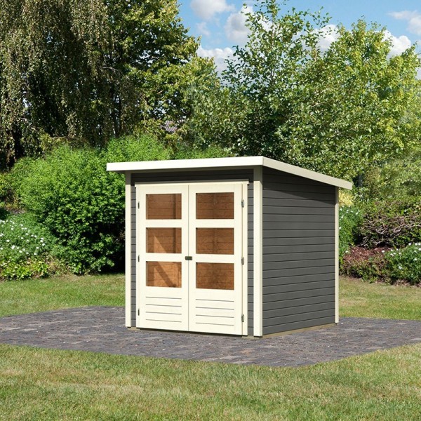 Wooden Garden Cottages-Garden Shed Stockach 2 Earth Gray ➤ 186x186 cm (WxD) - 4327